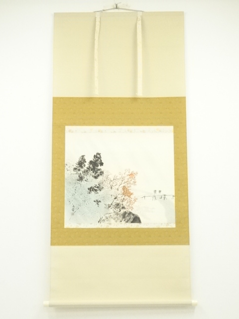 JAPANESE HANGING SCROLL / PRINTED / LANDSCAPE 